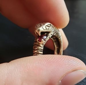 18k Snake Ruby Tongue Ring, 1oaK.